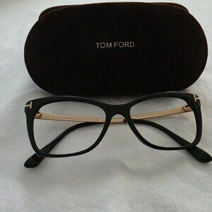 Tom Ford Eyeglass Frame- black and rose gold